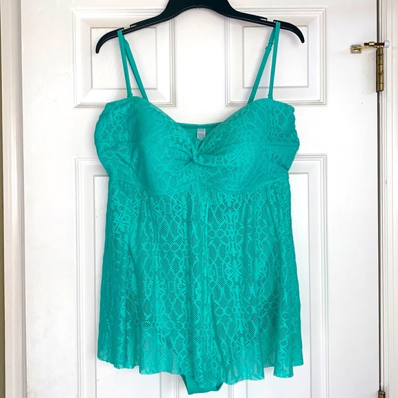 Tropical Escape Other - Tropical Escape Teal Mesh One Piece Swim Suit